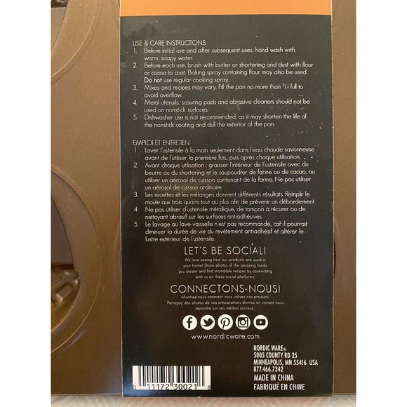 Nordic Ware Autumn Mini Cake Pan Bakeware Pumpkin Leaf Acorn Fall Halloween - Picture 3 of 4